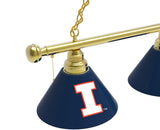 Illinois Fighting Illini 3 Shade Billiard Table Light with Minnesota Logo on Middle Shade