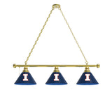 Illinois Fighting Illini 3 Shade Billiard Table Light