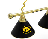 Iowa Hawkeyes 3 Shade Billiard Table Light