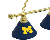 Michigan Billiard Light | UM Wolverines 3 Shade Pool Table Light