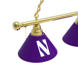 Northwestern Billiard Light | NU Wildcats 3 Shade Pool Table Light
