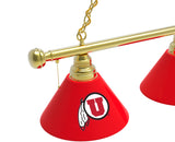 Utah Billiard Lamp | Utah Utes 3 Shade Pool Table Light