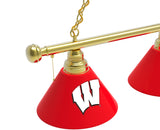Wisconsin Billiard Lamp | UW W Block 3 Shade Pool Table Light