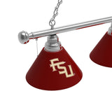 Florida State Seminoles FSU Script 3 Shade Billiard Table Light