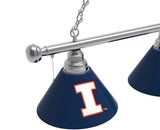Illinois Fighting Illini 3 Shade Billiard Table Light with Minnesota Logo on Middle Shade