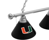 Miami Billiard Light | UM Hurricanes 3 Shade Pool Table Light