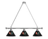 Miami Billiard Light | UM Hurricanes 3 Shade Pool Table Light