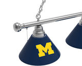 Michigan Billiard Light | UM Wolverines 3 Shade Pool Table Light