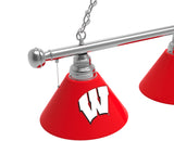 Wisconsin Billiard Lamp | UW W Block 3 Shade Pool Table Light