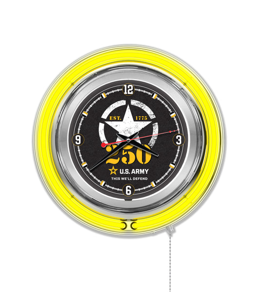 15" United States Army 250th Anniversary Neon Clock