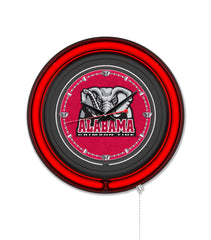 15" Alabama Crimson Roll Tide Elephant Black Case Neon Clock