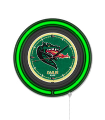 15" University of Alabama at Birmingham Black Case Neon Clock