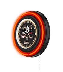 Anaheim Ducks Black Case Neon Clock