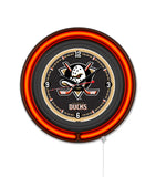 Anaheim Ducks Black Case Neon Clock