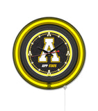 Appalachian State University Black Case Neon Clock