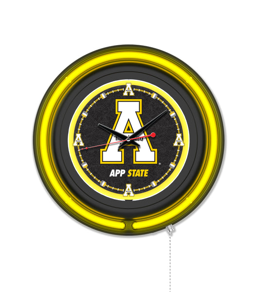 Appalachian State University Black Case Neon Clock