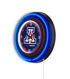 University of Arizona Black Case Neon Clock