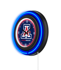 University of Arizona Black Case Neon Clock