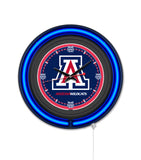 University of Arizona Black Case Neon Clock