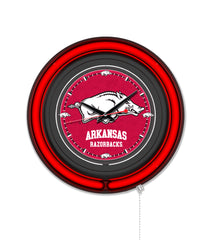 University of Arkansas Black Case Neon Clock