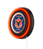 Auburn University Black Case Neon Clock