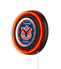 Auburn University Black Case Neon Clock