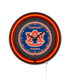 Auburn University Black Case Neon Clock