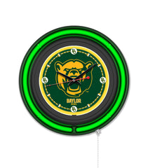 Baylor University Black Case Neon Clock