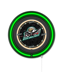 Bemidji State University Black Case Neon Clock