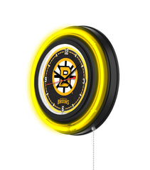 Boston Bruins Black Case Neon Clock
