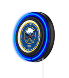 Buffalo Sabres Black Case Neon Clock