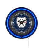 Butler University Black Case Neon Clock