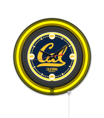 University of California Black Case Neon Clock