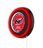 Carolina Hurricanes Black Case Neon Clock