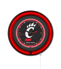 15" University of Cincinnati Black Case Neon Clock