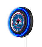 Colorado Avalanche Black Case Neon Clock