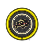 University of Colorado Black Case Neon Clock