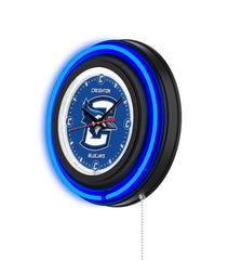 Creighton University Black Case Neon Clock
