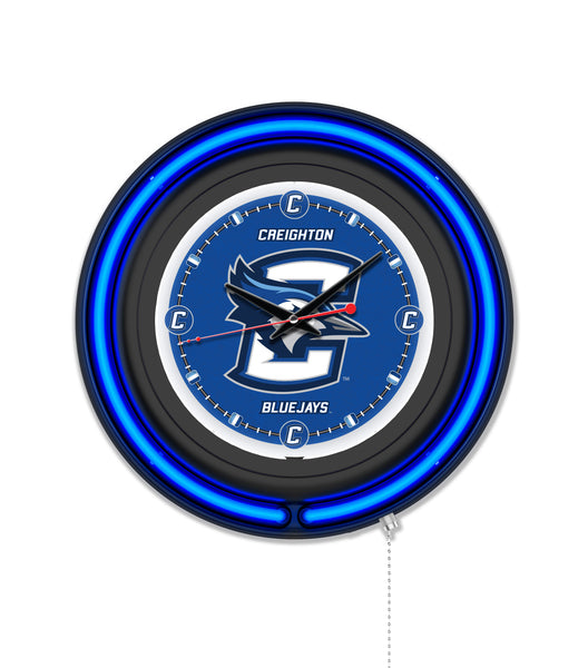 Creighton University Black Case Neon Clock