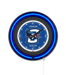 Creighton University Black Case Neon Clock