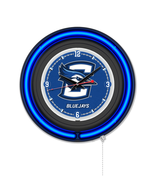 Creighton University Black Case Neon Clock