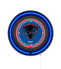 DePaul University Black Case Neon Clock