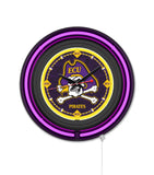 East Carolina University Black Case Neon Clock