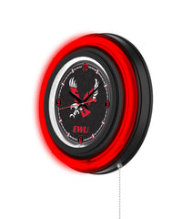 Eastern Washington University Black Case Neon Clock