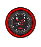 Eastern Washington University Black Case Neon Clock