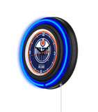 Edmonton Oilers Black Case Neon Clock