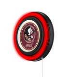 Florida State (Head) Black Case Neon Clock