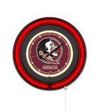 Florida State (Head) Black Case Neon Clock