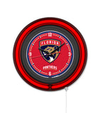 Florida Panthers Black Case Neon Clock