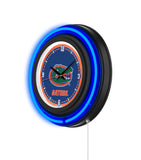 University of Florida Black Case Neon Clock